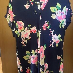 Floral Navy Women's Blouse